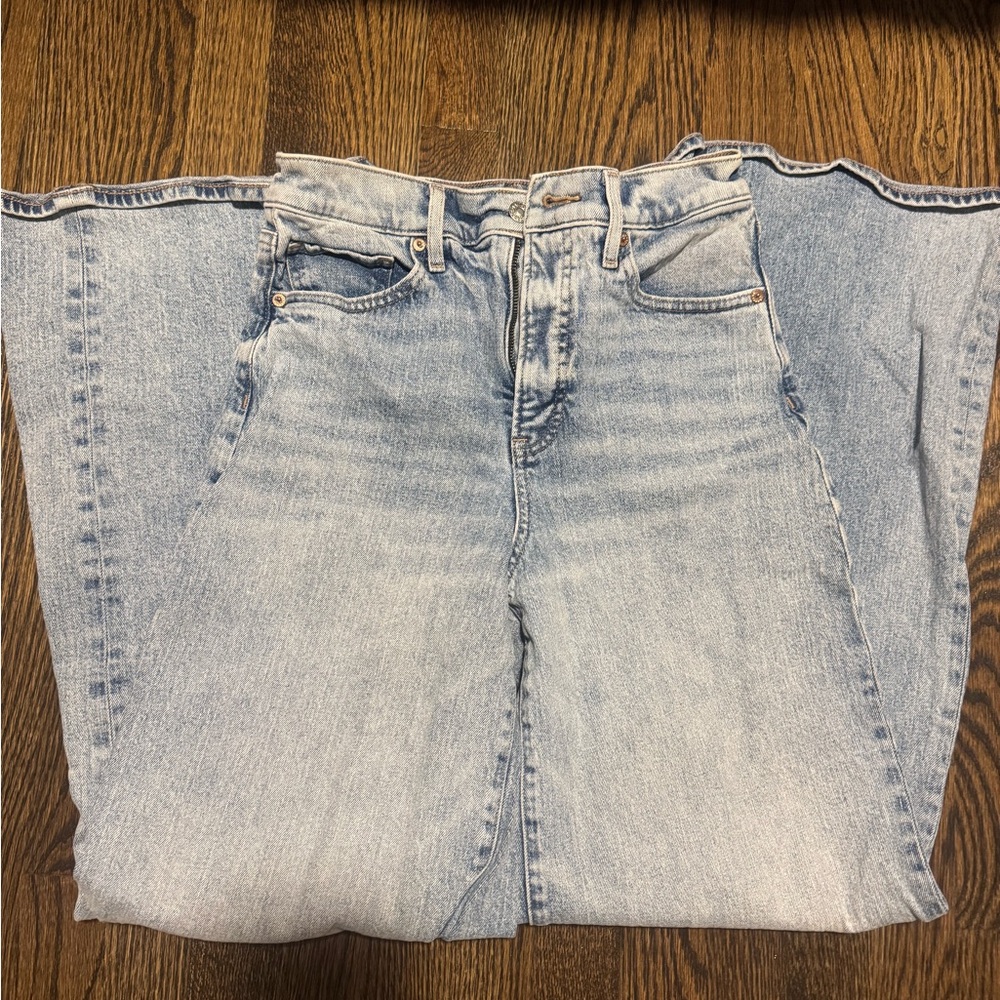 Express Light Blue wide leg jeans